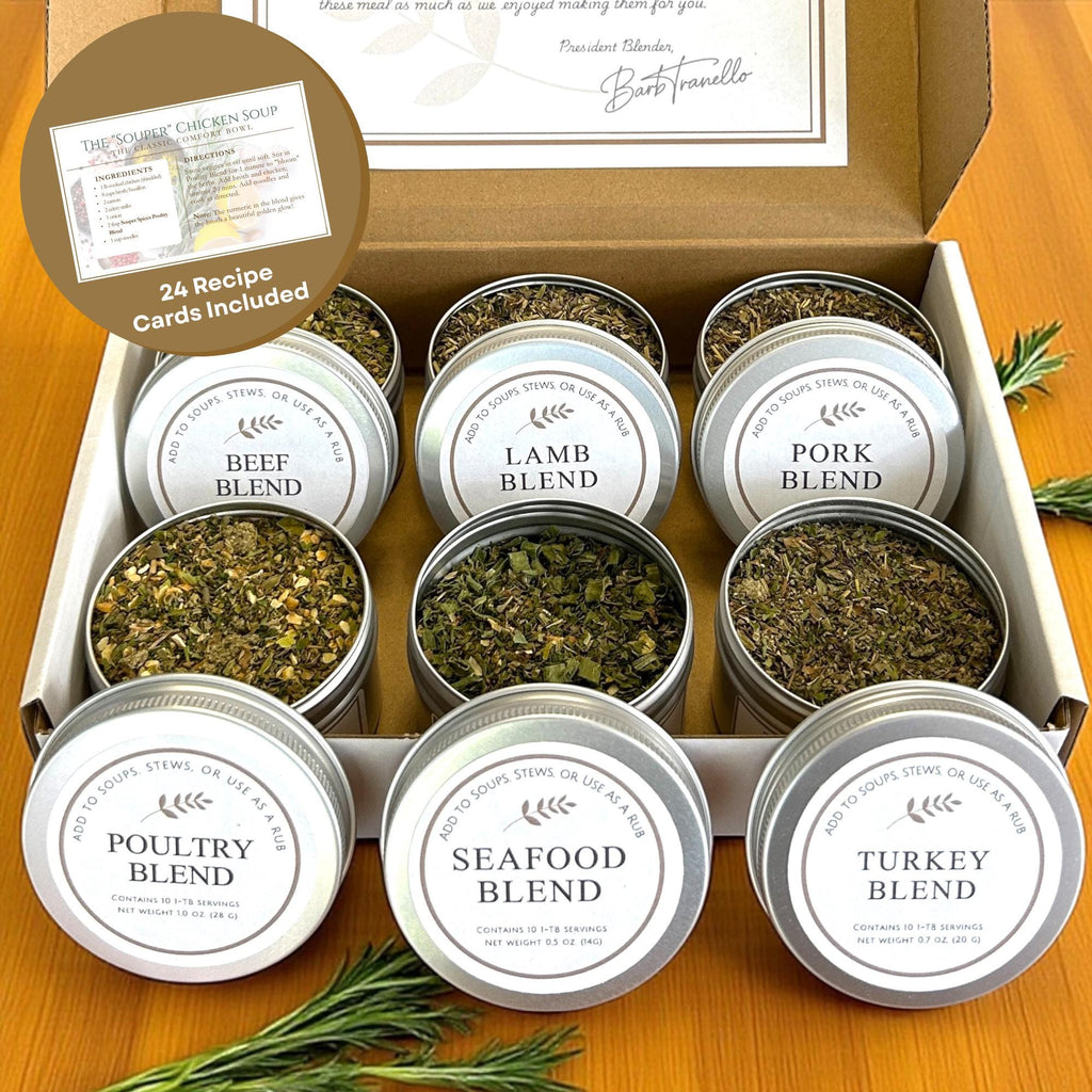 Herb Blends for Homemade Meals Gift Set of 6, Unique Small-Batch Spice Mixes for Homemade Meals, Healthy Easy Seasoning Starter Kit, No Salt