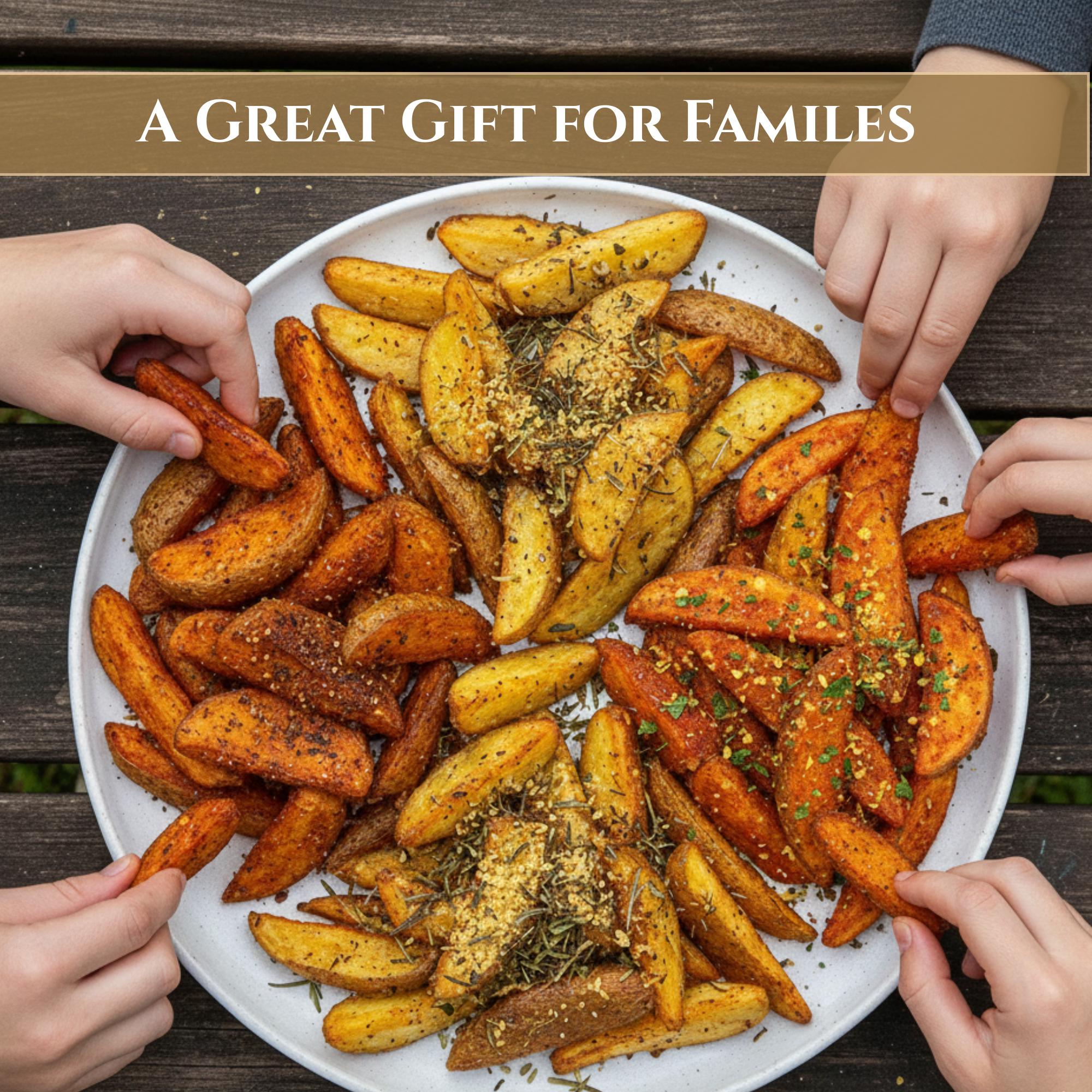 Gourmet Potato Wedge Seasoning Trio – Handcrafted Spice Blends for Crispy Oven Fries – Unique Gift for Foodie Families