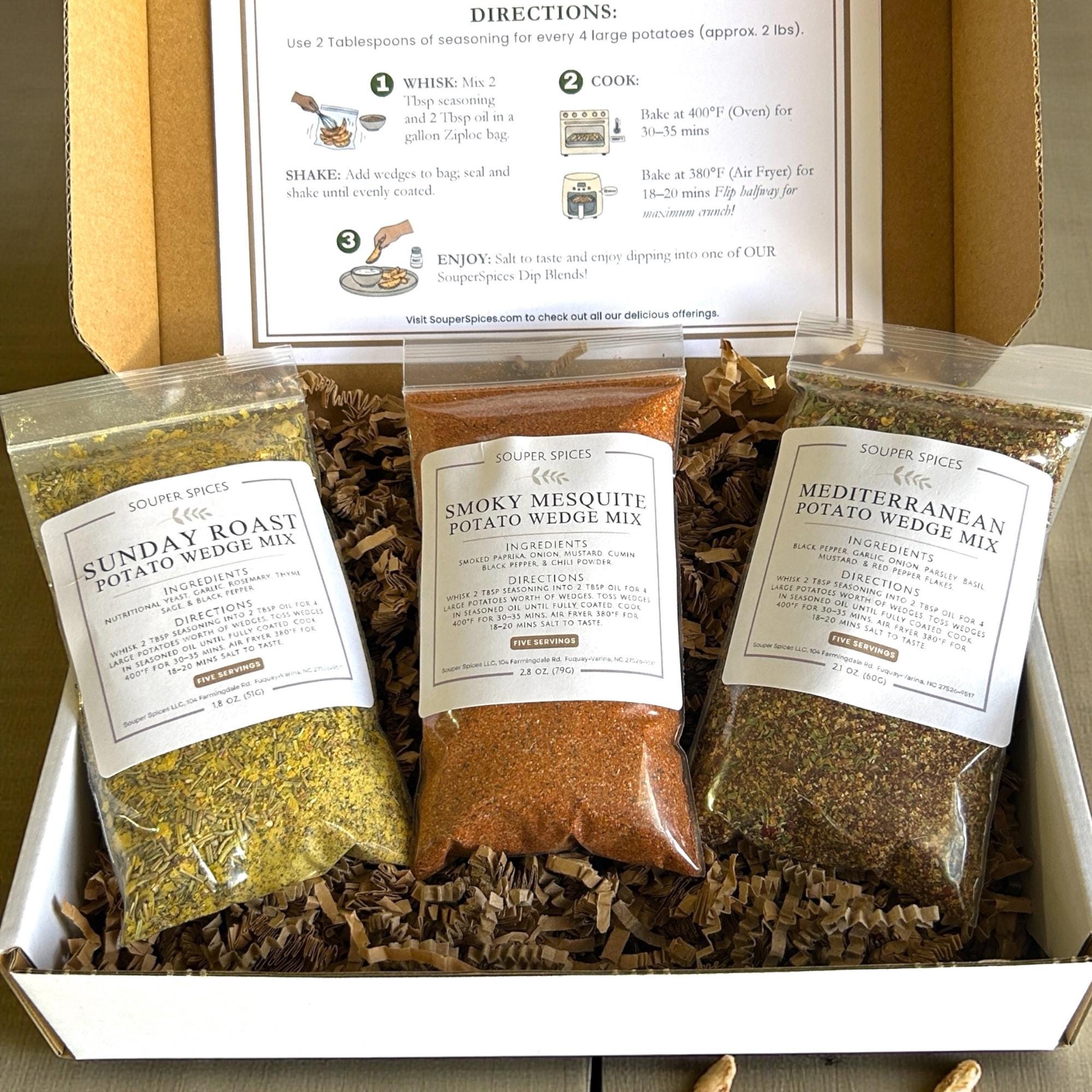 Gourmet Potato Wedge Seasoning Trio – Handcrafted Spice Blends for Crispy Oven Fries – Unique Gift for Foodie Families
