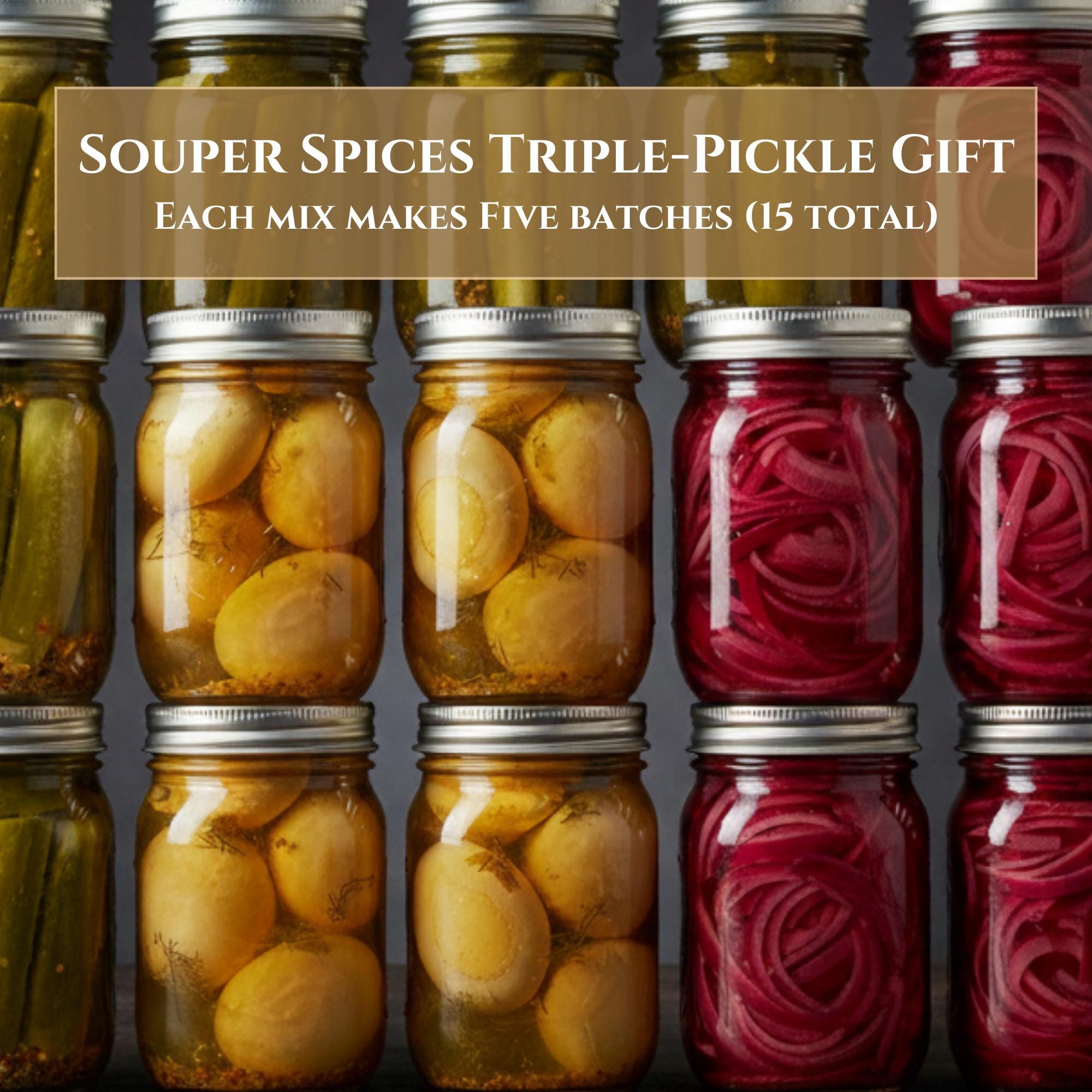 Gourmet Triple-Pickle Gift Set – Ready in 24 Hours, No Canning Required - Artisan Cucumber, Onion & Pickled Eggs – Unique Foodie Present