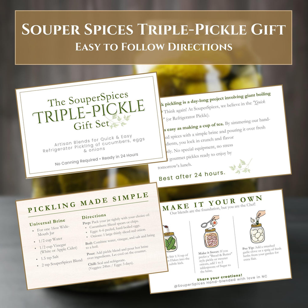 Gourmet Triple-Pickle Gift Set – Ready in 24 Hours, No Canning Required - Artisan Cucumber, Onion & Pickled Eggs – Unique Foodie Present