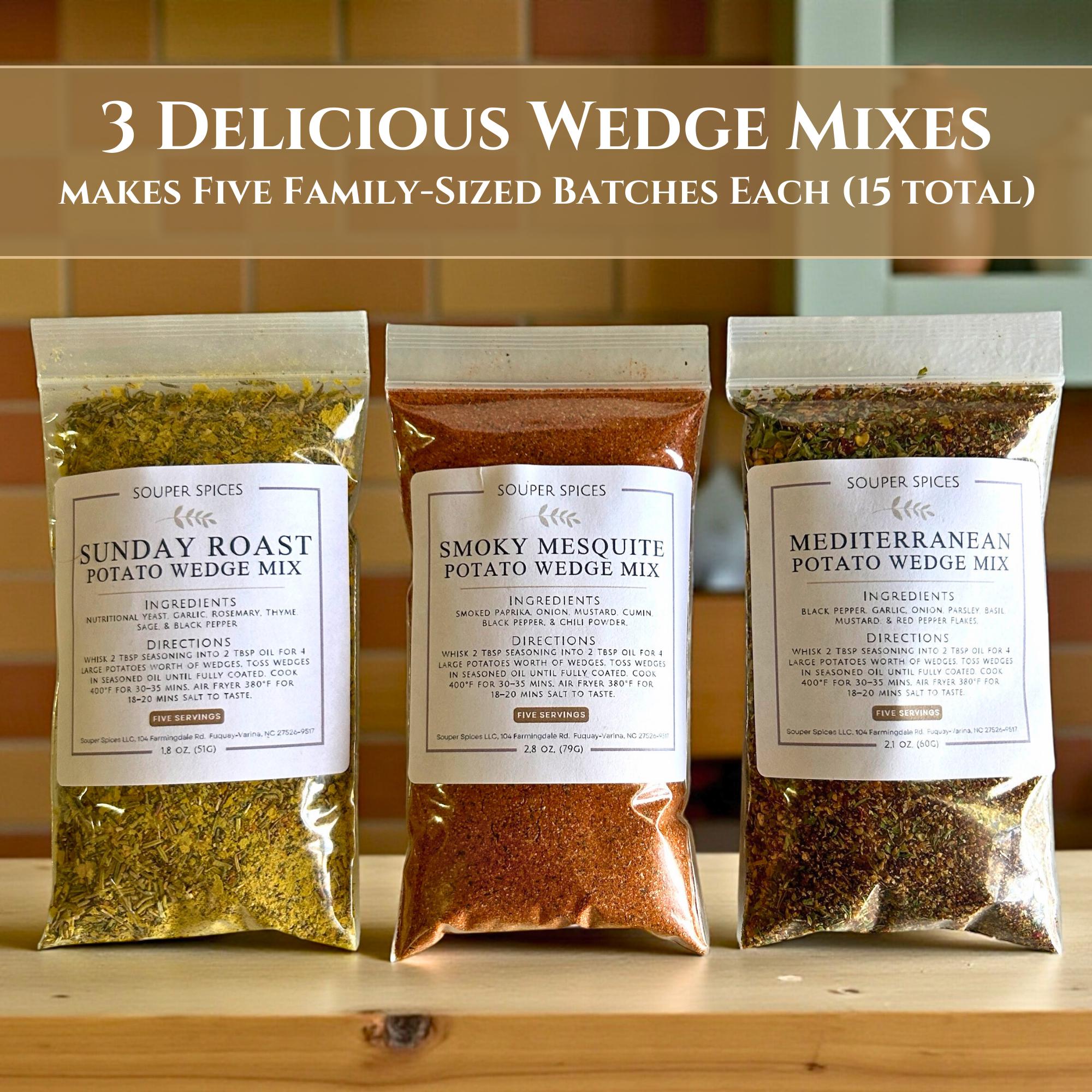 Gourmet Potato Wedge Seasoning Trio – Handcrafted Spice Blends for Crispy Oven Fries – Unique Gift for Foodie Families