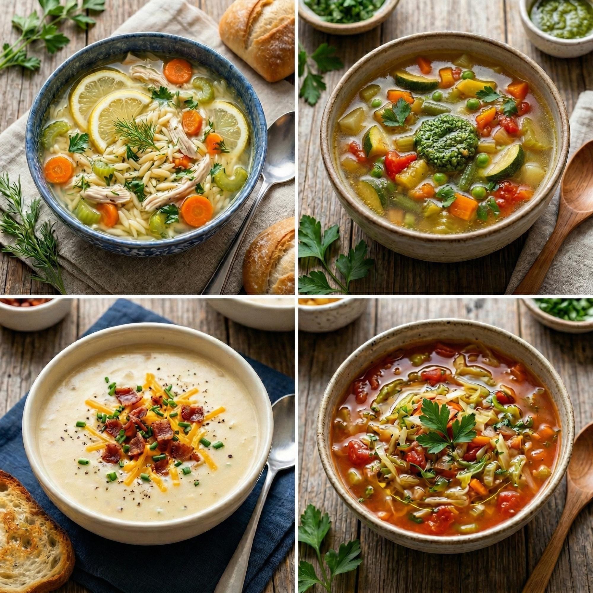 Spring Soup Gift Basket of 4 Mixes - 4+ Servings Each | Great for Busy Families, Seniors, Thinking of You, Get Well Soon, Happy Birthday