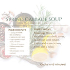 Homemade Spring Cabbage Soup – Savory Vegan Veggie Broth – Healthy Care Package Gift