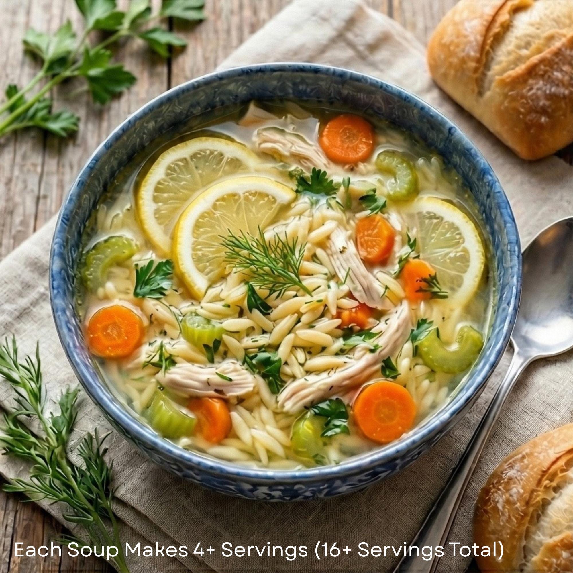 Spring Soup Gift Basket of 4 Mixes - 4+ Servings Each | Great for Busy Families, Seniors, Thinking of You, Get Well Soon, Happy Birthday