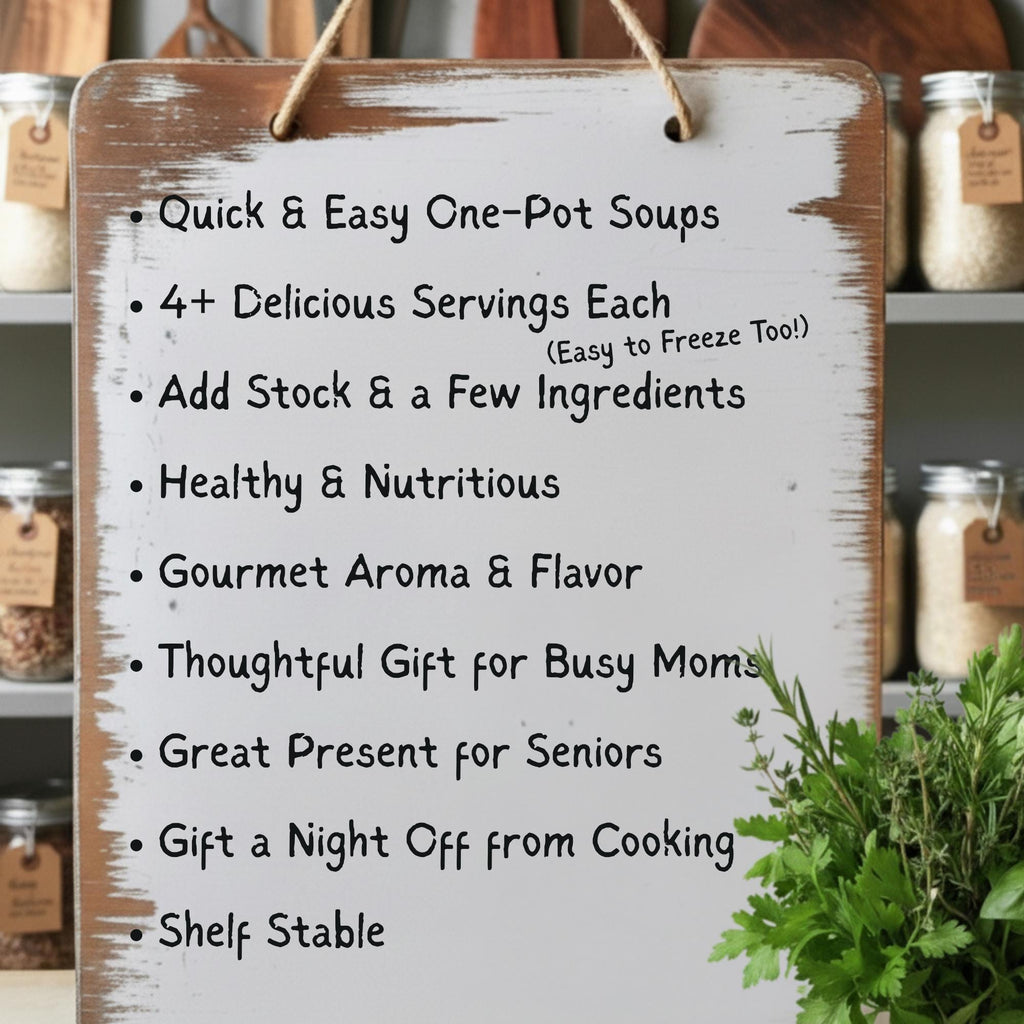 Spring Soup Gift Basket of 4 Mixes - 4+ Servings Each | Great for Busy Families, Seniors, Thinking of You, Get Well Soon, Happy Birthday