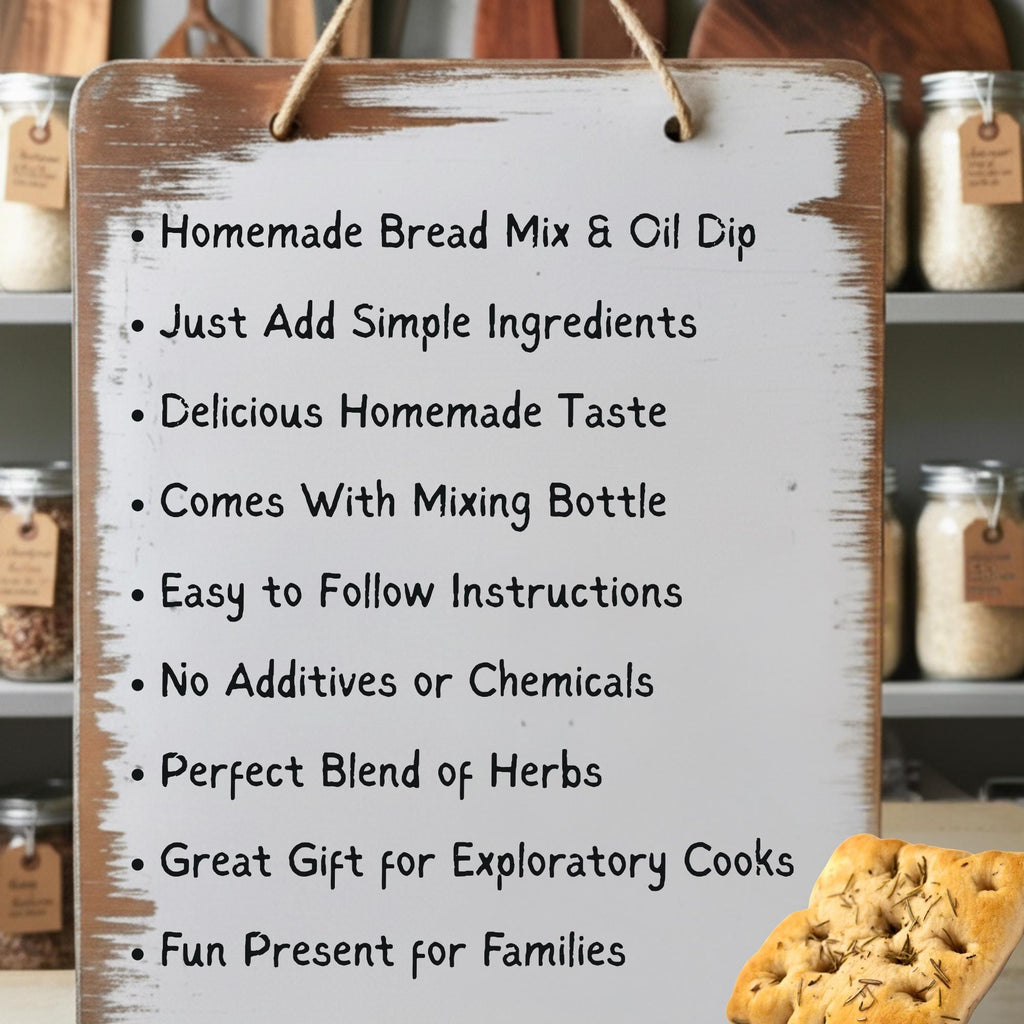 Homemade Focaccia & Dipping Blend Set – Easy Italian Appetizer Kit – Unique Gift