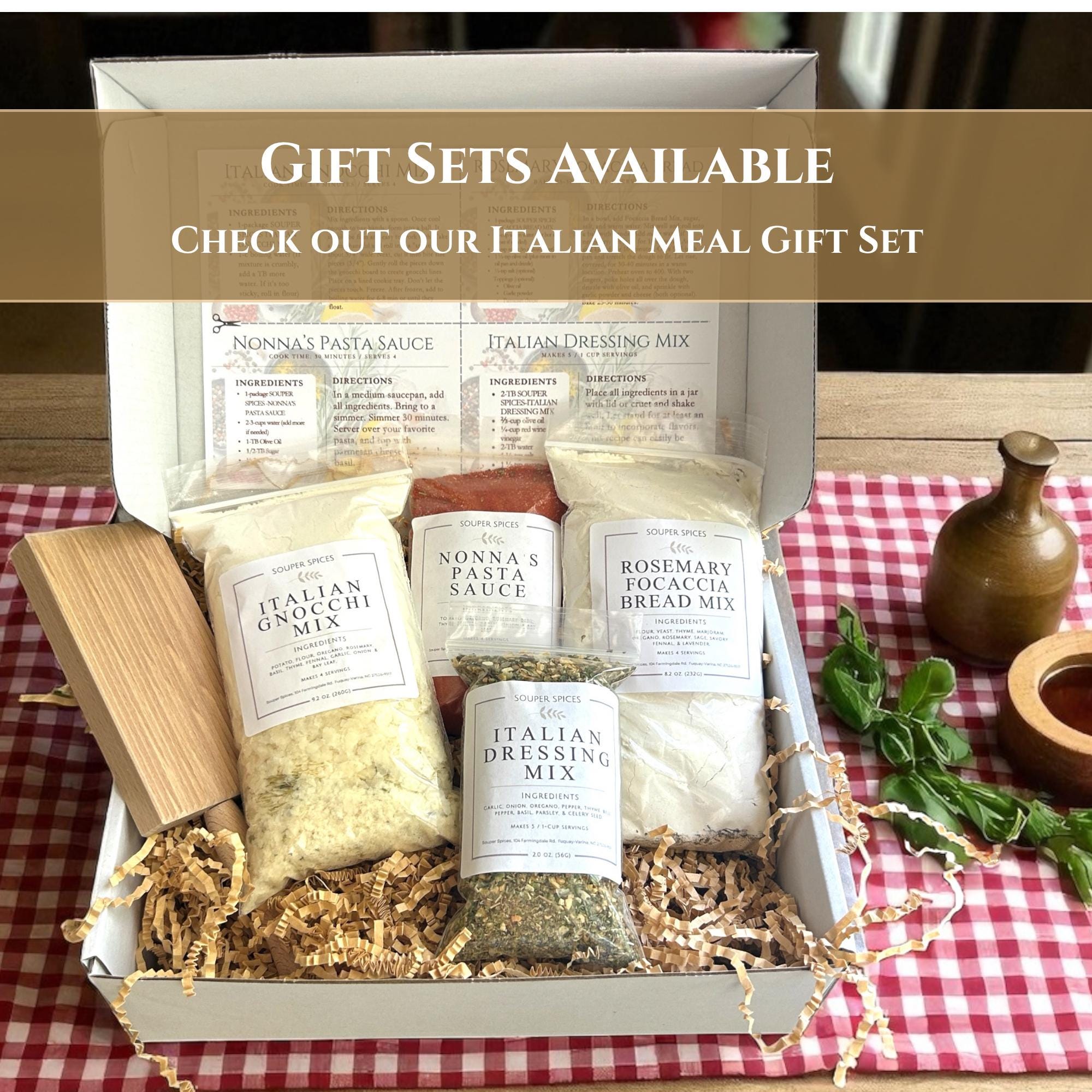 Homemade Focaccia & Dipping Blend Set – Easy Italian Appetizer Kit – Unique Gift