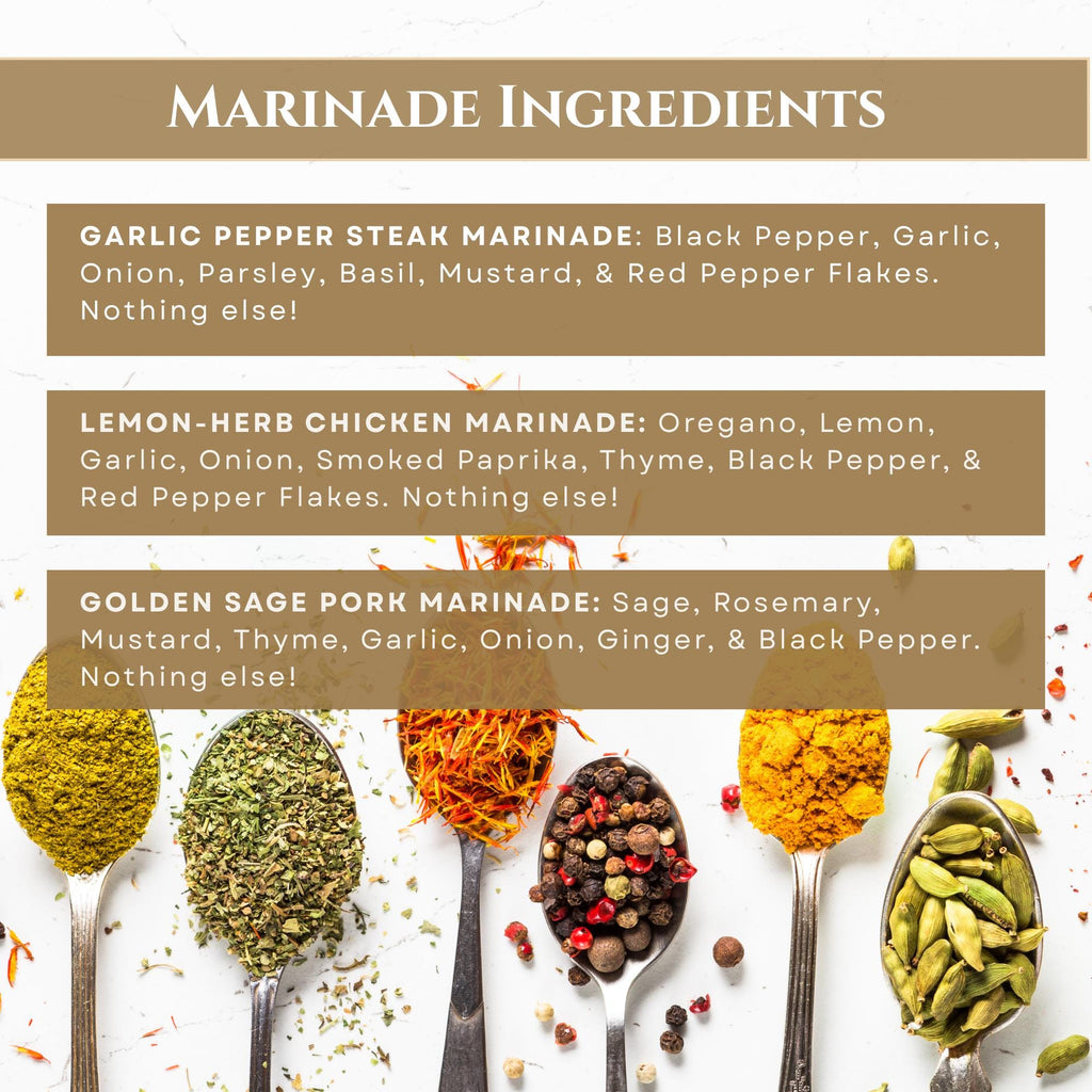 Gourmet Marinades & Potato Wedge Seasoning Set – Easy Summer Grilling Kit – Gift for Him