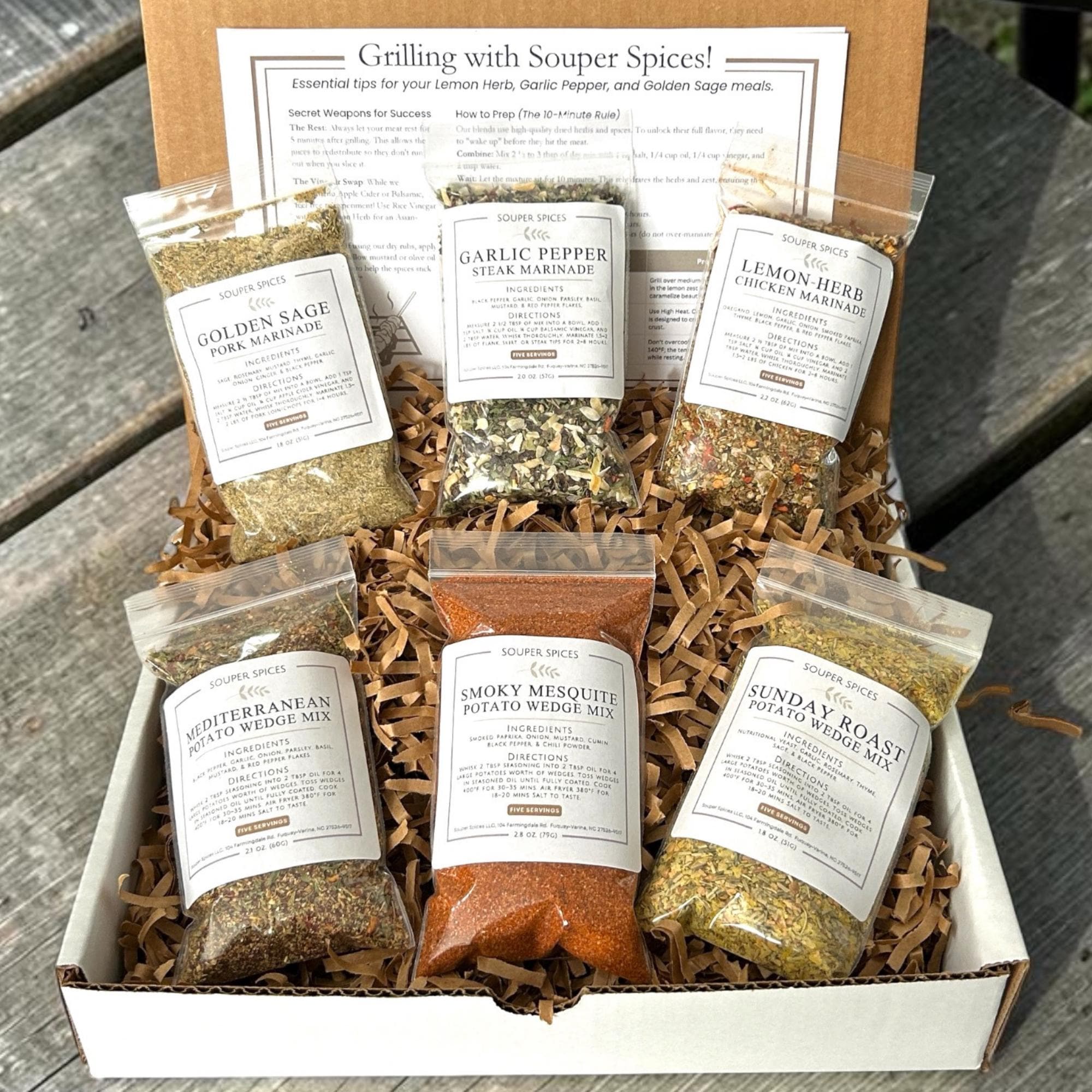 Gourmet Marinades & Potato Wedge Seasoning Set – Easy Summer Grilling Kit – Gift for Him