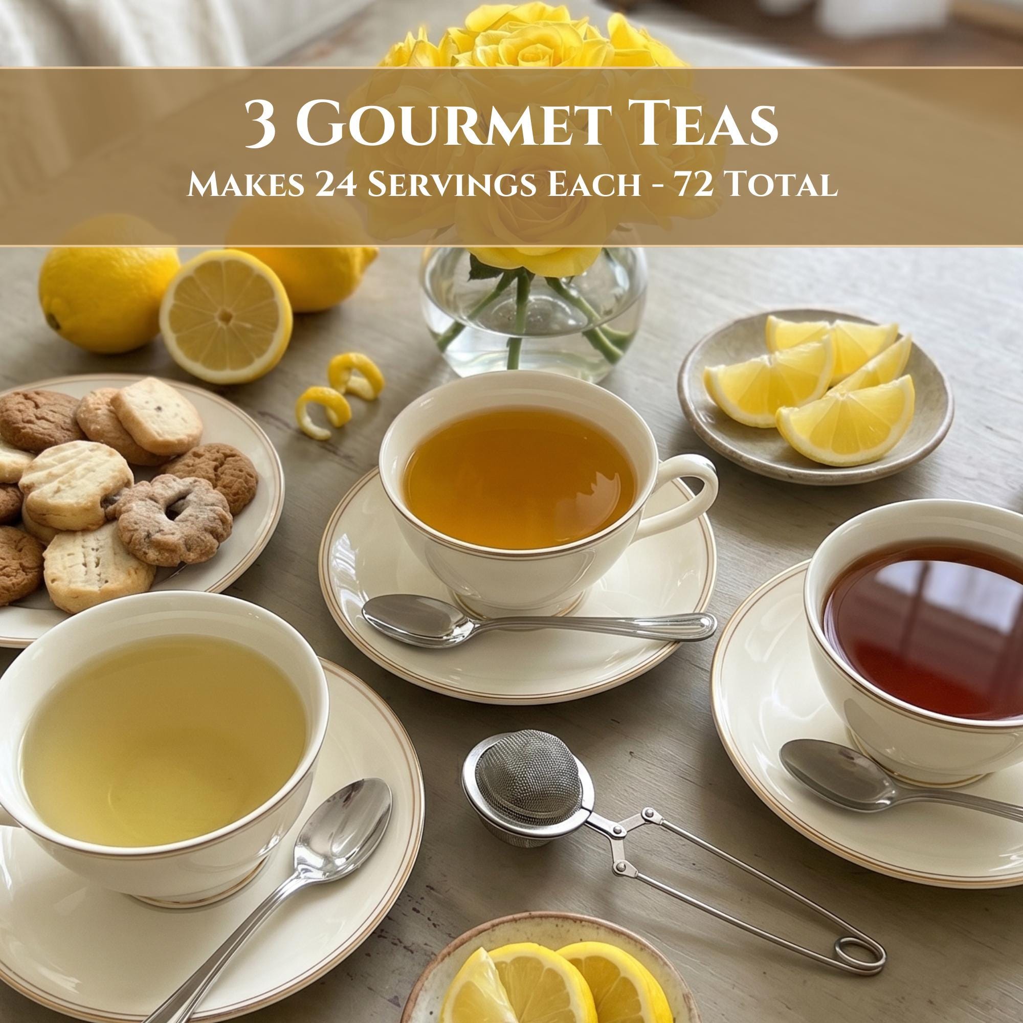 Gourmet Tea Sampler Gift Set – Loose Leaf Blends & Infuser – Unique Present For Women