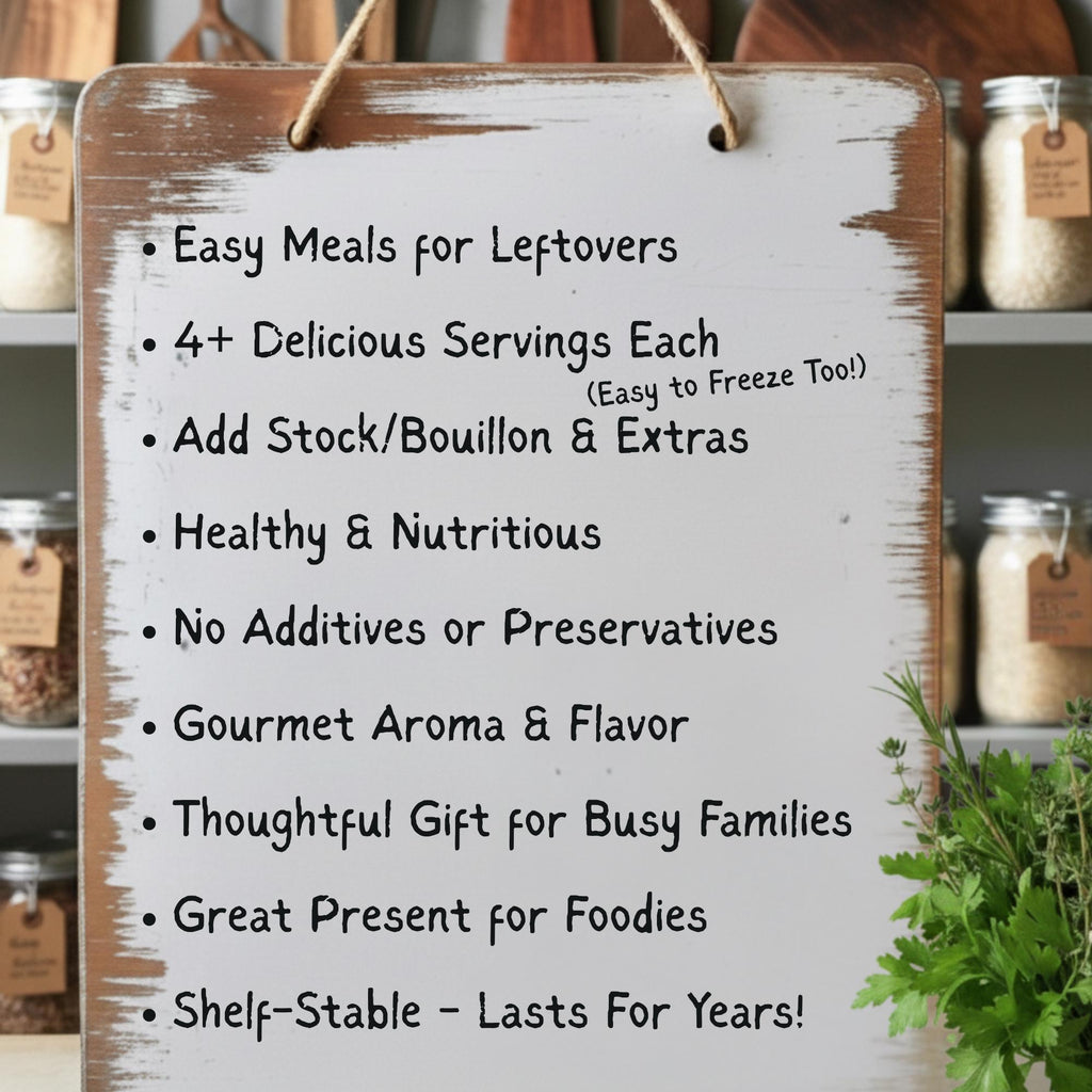 Homemade Leftover Soup Mix Gift Set | 4 gourmet easy holiday dinner kits, Thanksgiving Christmas care package, thoughtful foodie present