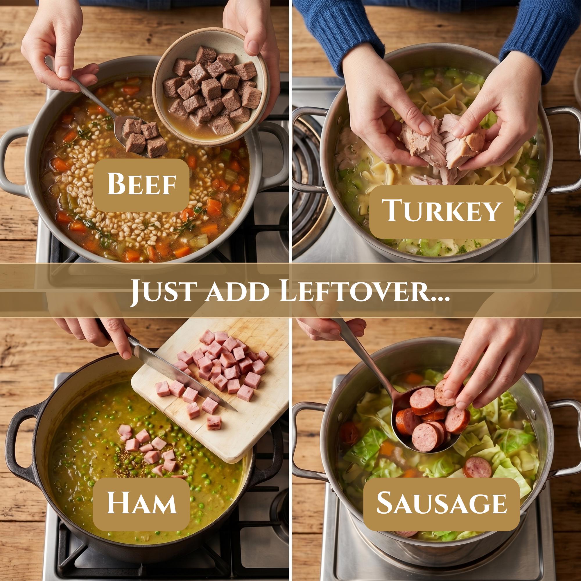 Homemade Leftover Soup Mix Gift Set | 4 gourmet easy holiday dinner kits, Thanksgiving Christmas care package, thoughtful foodie present