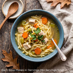 Prepared soup in a bowl with vegetables and herbs