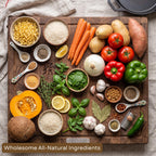 Soup ingredients arranged on a table
