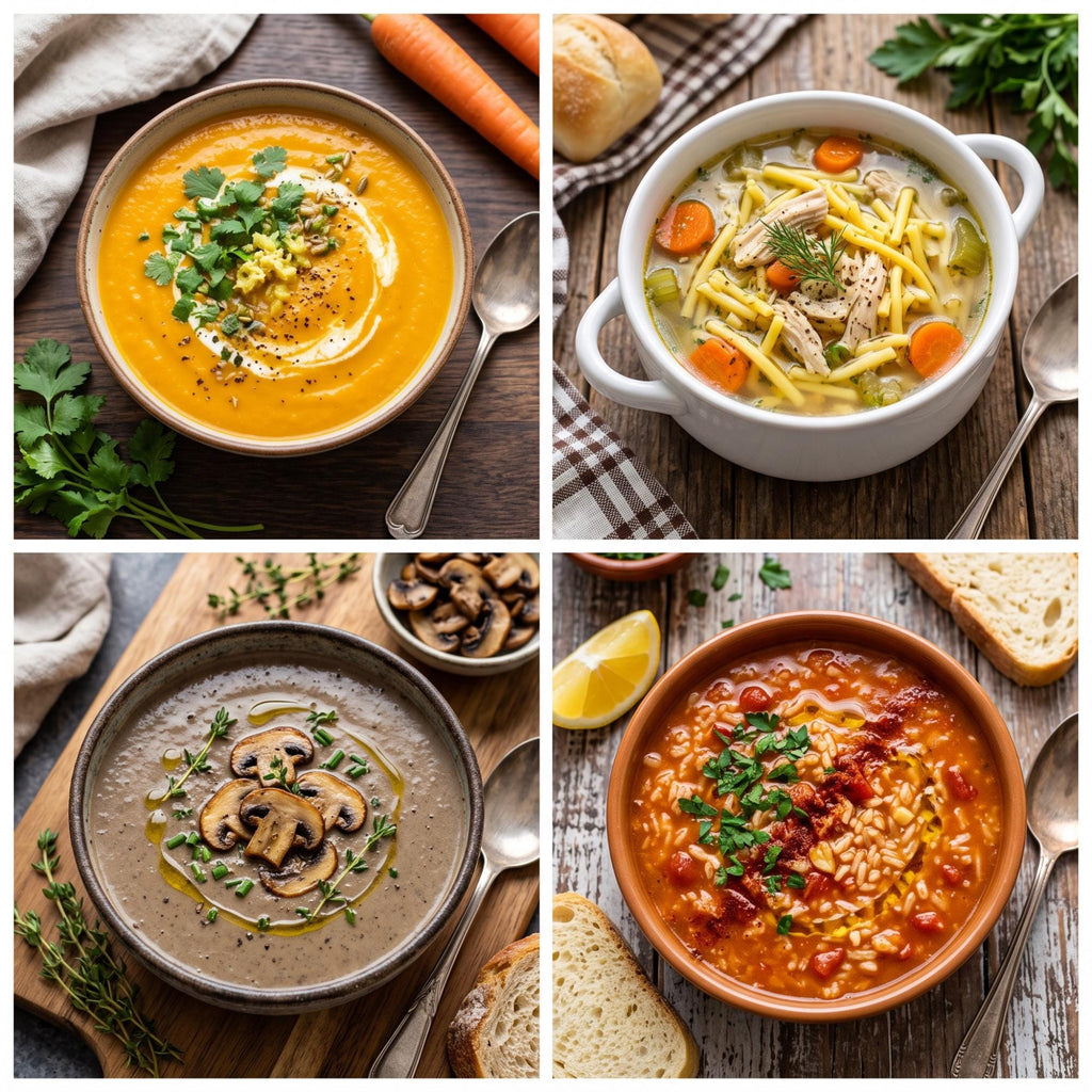 New Parents Soup Gift Basket | 4 Easy 20-Minute Comfort Meals, Wooden Spoon & Recipe Cards – Postpartum Baby Shower Care Package