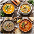 New Parents Soup Gift Basket | 4 Easy 20-Minute Comfort Meals, Wooden Spoon & Recipe Cards – Postpartum Baby Shower Care Package