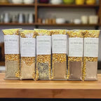 Savory & Sweet Popcorn Gift Set of 6 With Microwave Popper Bowl, Movie Night Snack Kit, Unique GF Foodie Present Christmas Gift for Families