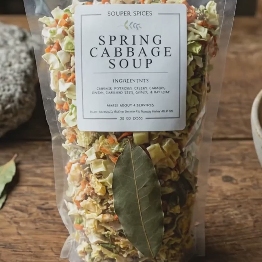 Homemade Spring Cabbage Soup – Savory Vegan Veggie Broth – Healthy Care Package Gift