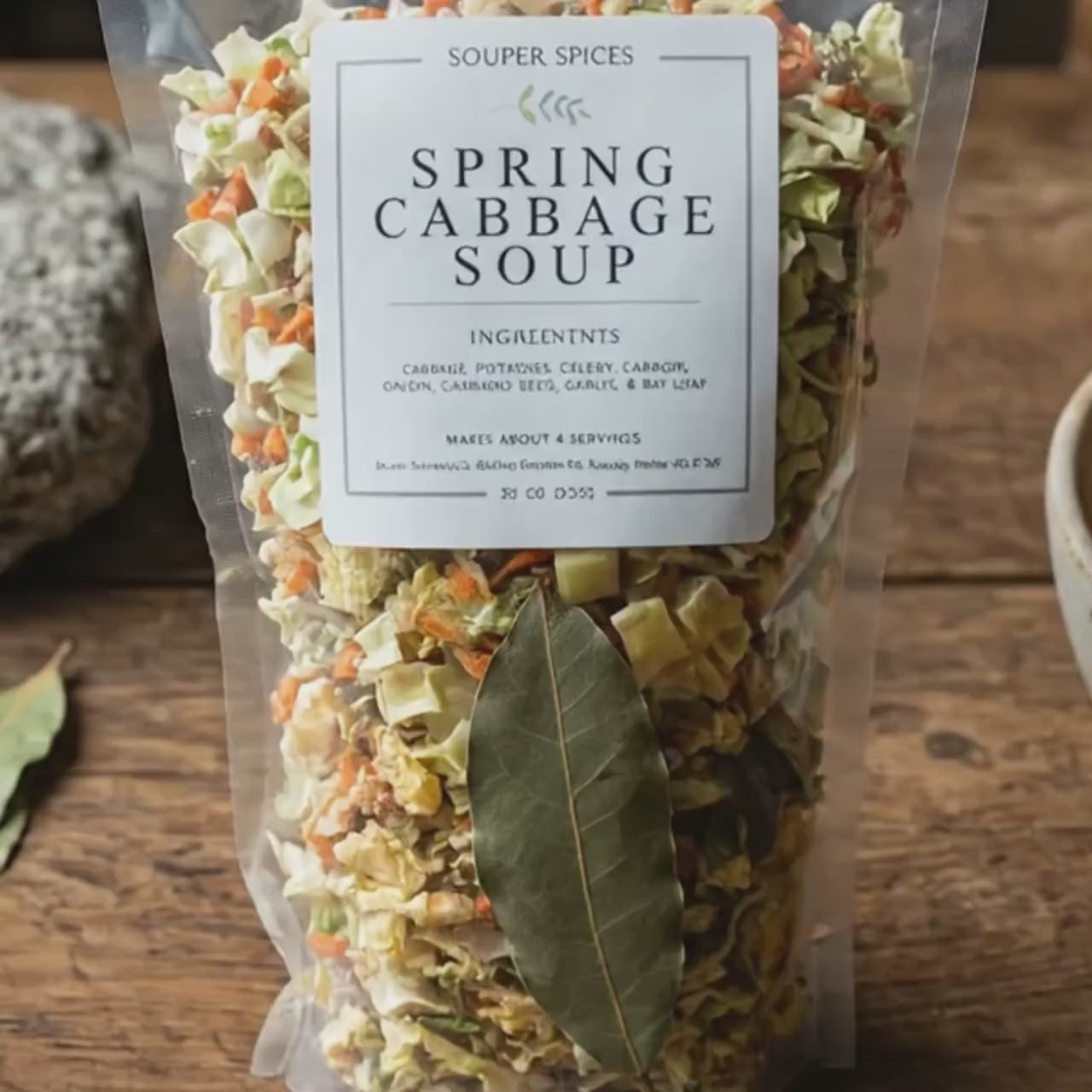 Homemade Spring Cabbage Soup – Savory Vegan Veggie Broth – Healthy Care Package Gift